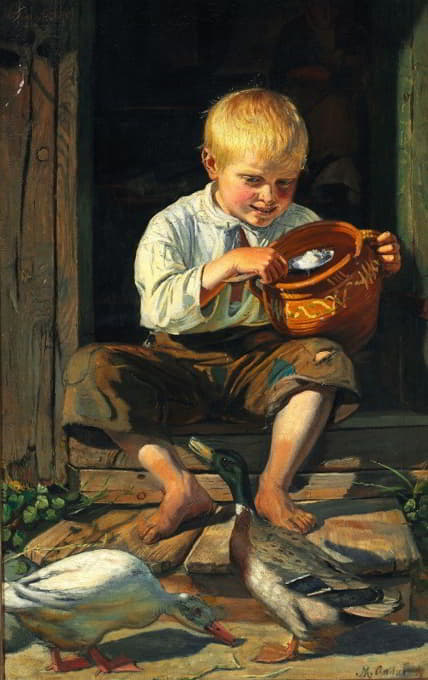 男孩喂鸭子（1879）