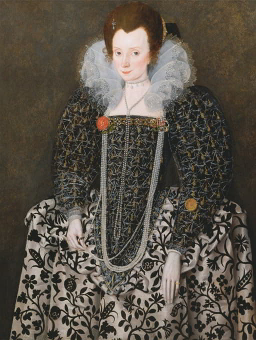 Robert Peake the Elder - Portrait of a Woman, Traditionally Identified as Mary Clopton (born Waldegrave), of Kentwell Hall, S…
