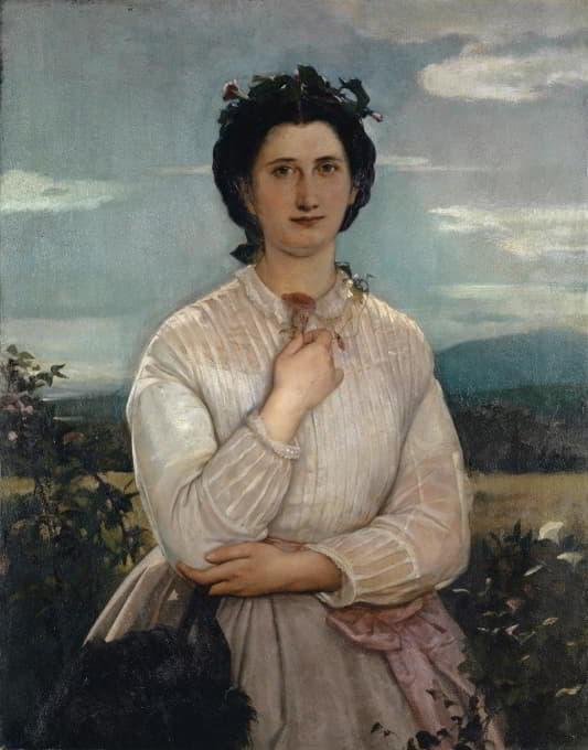 玛丽·伊丽莎白·布鲁斯莱因的肖像，这位艺术家未来的妻子
