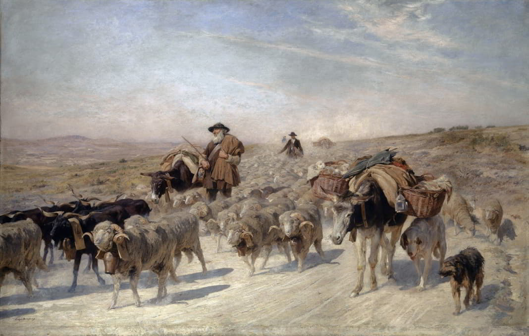 Eugène Burnand - The Descent of the Herds