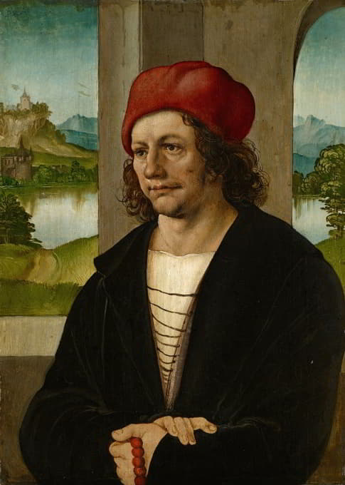 Hans Leonhard Schäufelein - Portrait of a Man with Red Cap