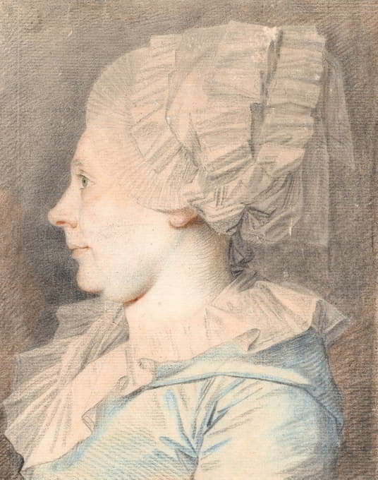 安妮·凯瑟琳·马洛的肖像，出生于巴斯。左轮廓