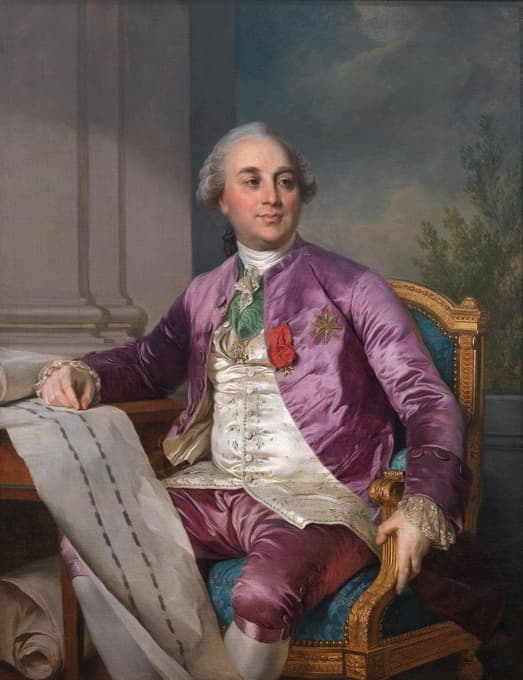 查尔斯·克劳德·弗拉豪特（Charles Claude Flahout）的肖像画（1730-1809）