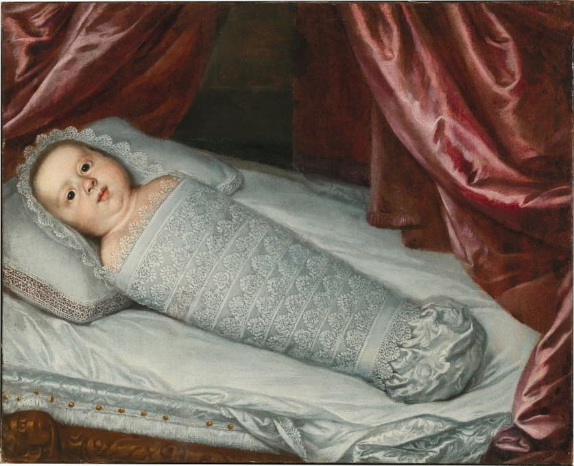 穿着襁褓的婴儿科西莫·德梅迪奇的画像