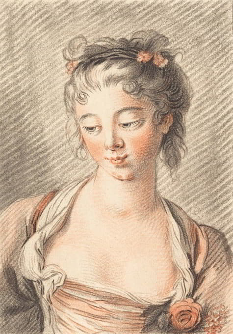Louis-Marin Bonnet - Bust Of A Young Woman Looking Down
