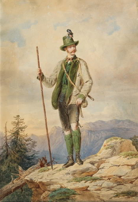 穿着狩猎服的奥地利皇帝弗朗西斯·约瑟夫一世