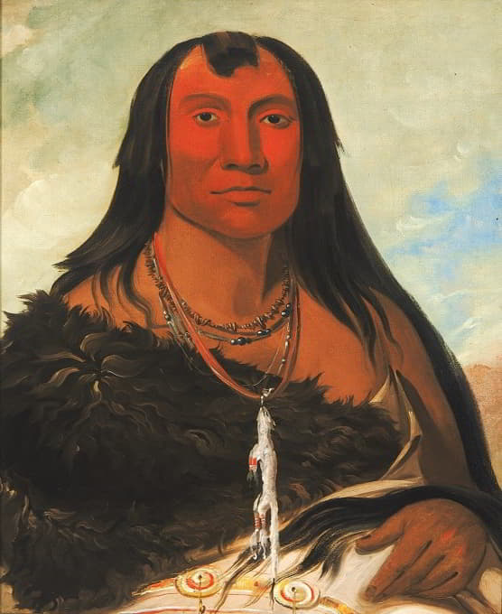 George Catlin - Cháh-Ee-Chópes, Four Wolves, a Chief In Mourning