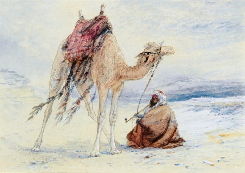 带骆驼的阿拉伯人