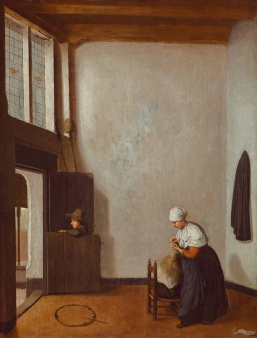 Jacobus Vrel - Interior With A Woman Combing A Little Girl’s Hair