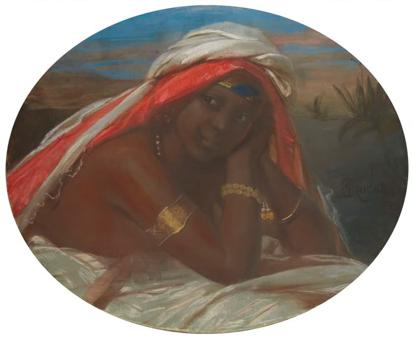 一位戴头巾的黑人妇女的肖像