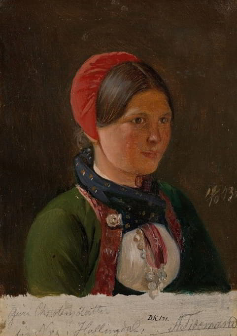 Adolph Tidemand - Girl from Hallingdal