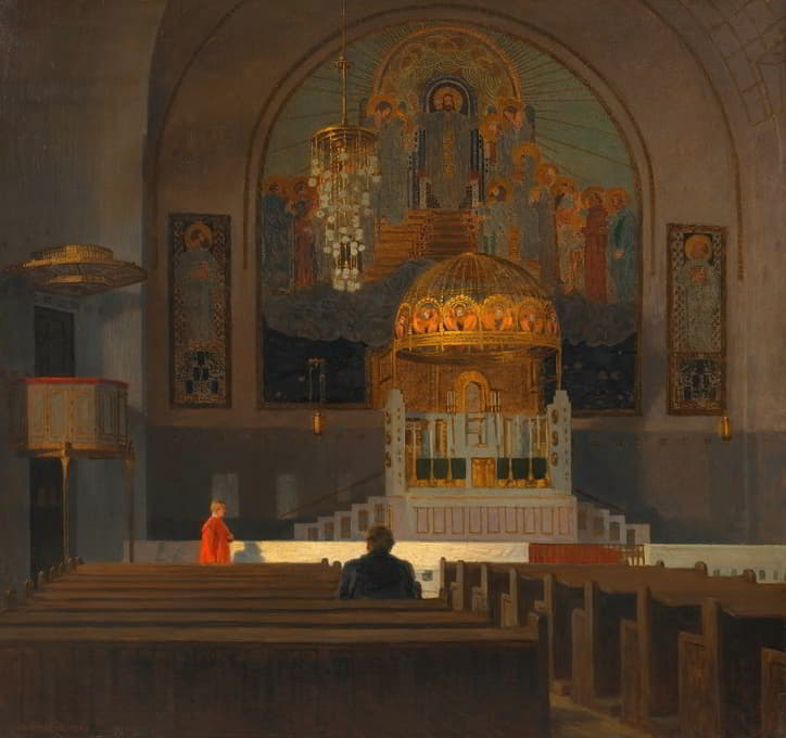 Anton Hans Karlinsky - Inneres der Kirche am Steinhof
