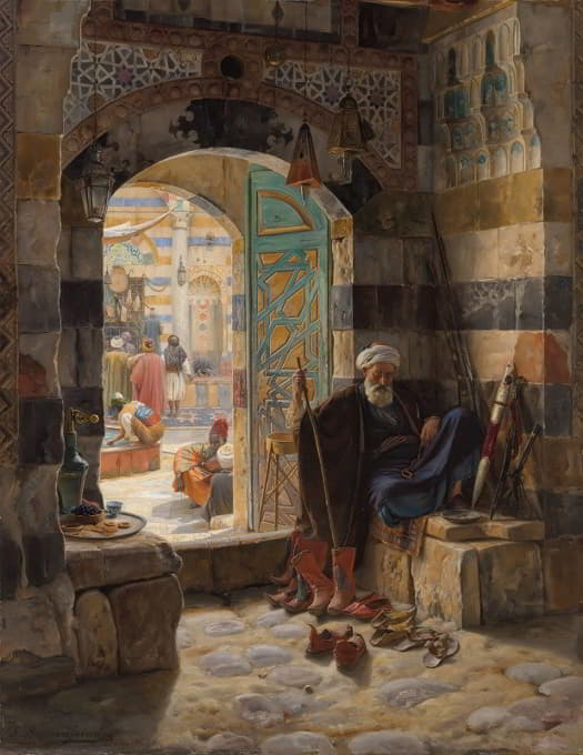 Gustav Bauernfeind - Warden of the Mosque, Damascus