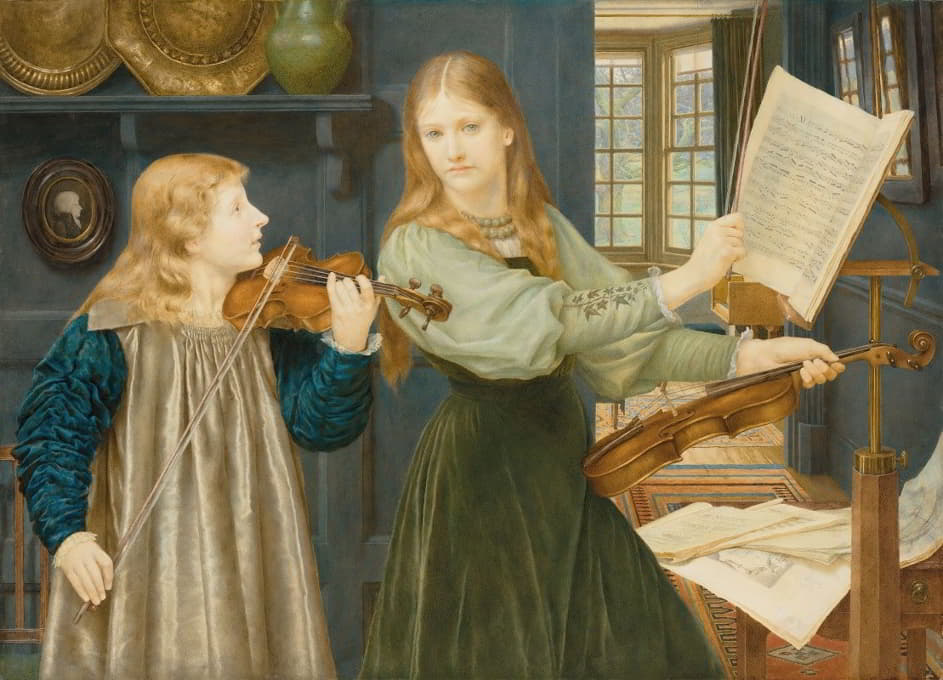 二重唱；亚历山德拉的肖像，牧师的女儿。G.Kitchin和画家的女儿Winifrid