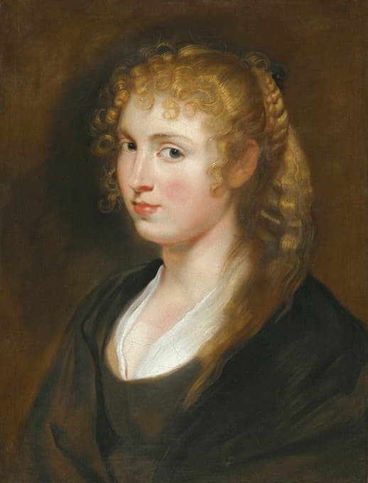 一位梳着辫子头发的年轻女子的肖像，据说是Hélène Fourment（1614-1973）