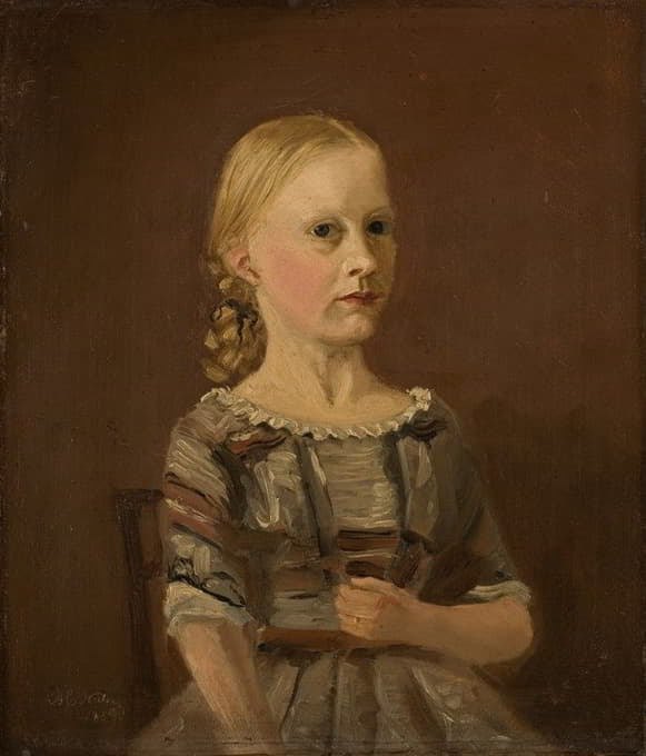 艺术家表妹卡特琳·坎斯特鲁普夫人的肖像（12岁）