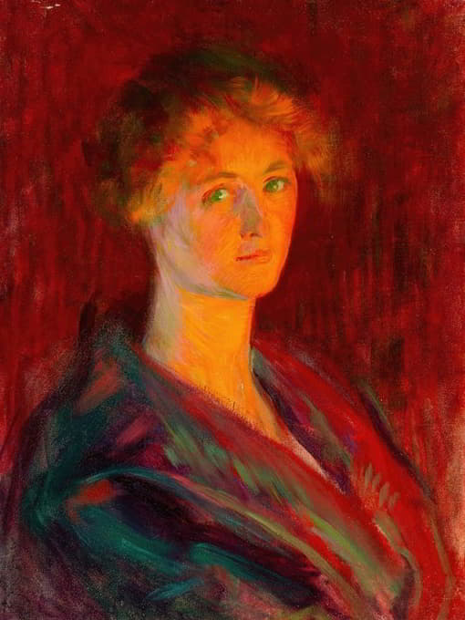 Ellen Day Hale - Woman by Firelight