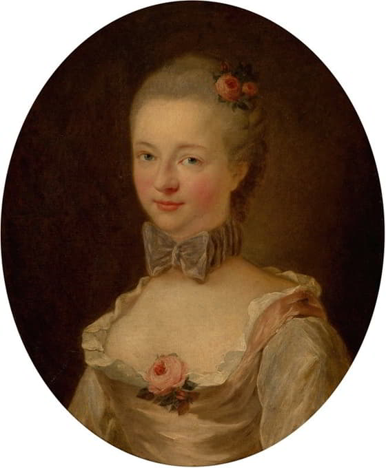 Louis-Michel Van Loo - Jeune femme aux fleurs dans les cheveux