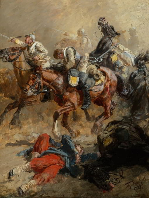 Theodor Rudolf Rocholl - The battle on horseback