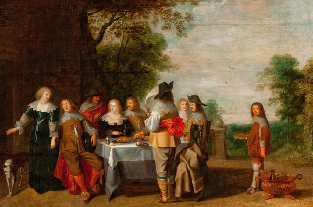 Christoffel Jacobsz. van der Lamen - Company at the Table in a Park