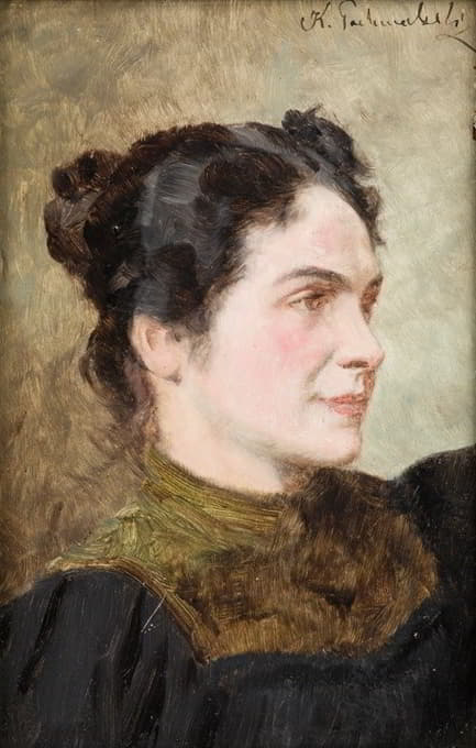 Kazimierz Pochwalski - Portrait of a Smiling Lady