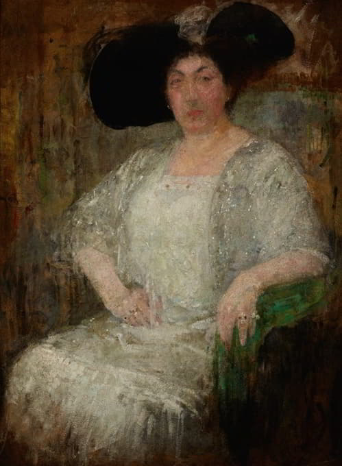 Olga Boznanska - Portrait of a French Lady-Writer Gabrielle Réval