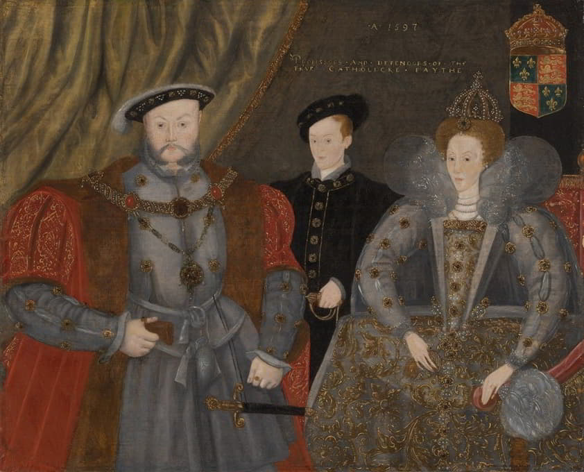 English School - Henry VIII, Elizabeth I, and Edward VI
