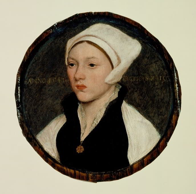 一位留着白色头巾的年轻女子的肖像