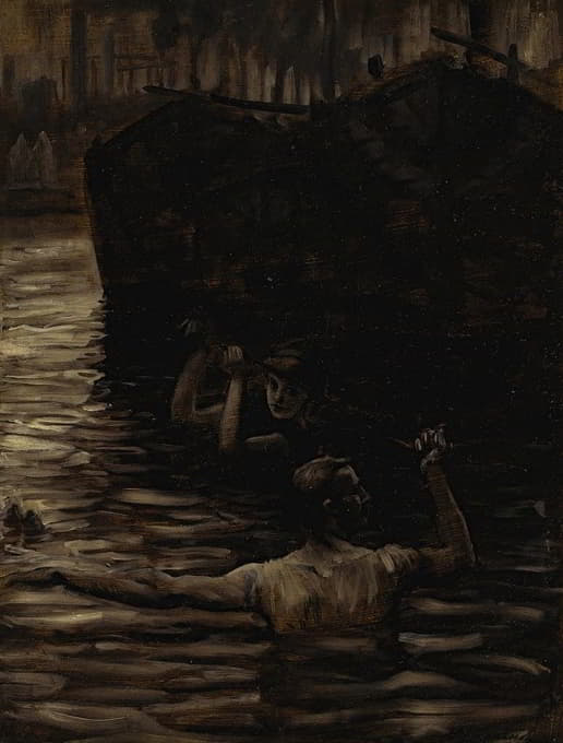 勒内和里弗肯在塞纳河中游泳
