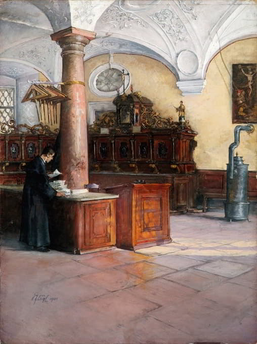 Alfred Edler von Pflügl - Die Sakristei der Universitätskirche in Wien