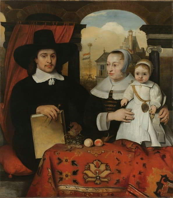 莱顿市政建筑师威廉·范·德·赫尔姆（公元1625-1625年）和他的妻子贝利特根·科内利斯德·范·德·谢尔特（公元1661年）以及他们的儿子伦德特（公元1622-1624年）
