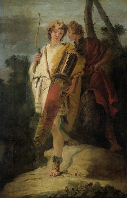 Giovanni Battista Tiepolo - Young Man with Bow and large Quiver and his Companion with a Shield