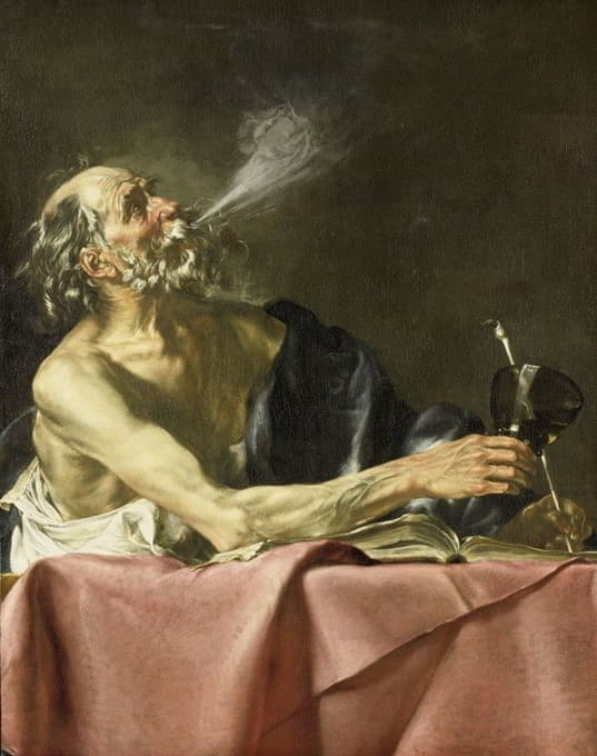 Hendrick van Someren - The Smoker Allegory of Transience