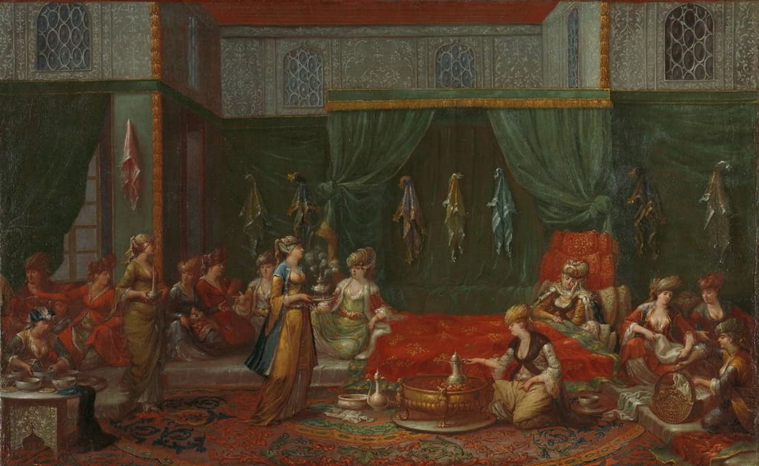 Jean Baptiste Vanmour - Lying-in Room of a Distinguished Turkish Woman