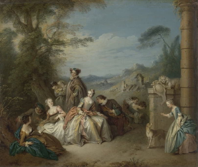 Jean-Baptiste Pater - Fête galante in a Landscape