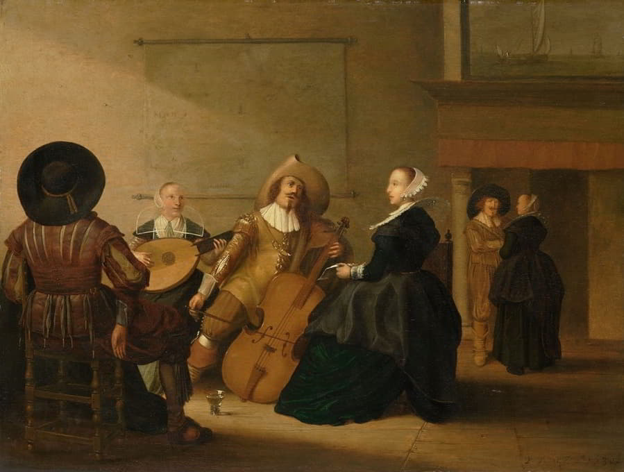 Pieter Symonsz Potter - A Musical Company in an Interior