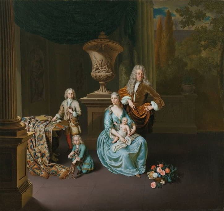 迪德里克·范莱登·范弗拉丁根男爵（1695-1764）。莱顿市市长，他的妻子索菲亚·迪娜·德·罗弗尔和他们的儿子彼得·扬·安·阿德里安·蓬佩胡斯