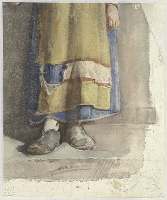Jacobus van Looy - Benen en voeten van staande vrouwelijke figuur