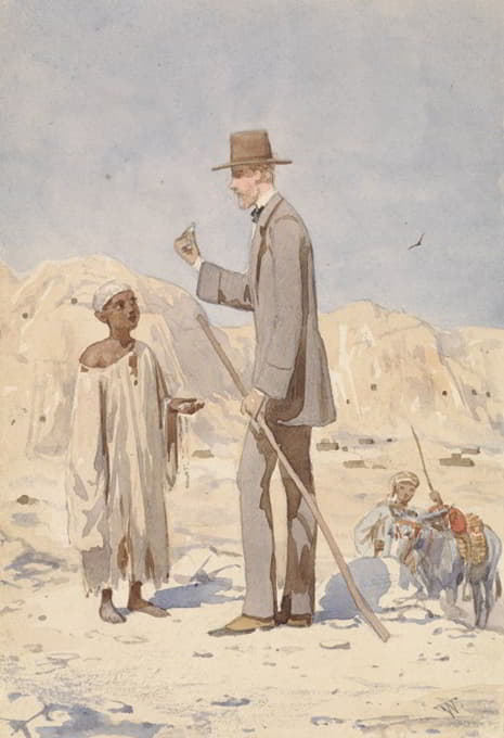 Willem de Famars Testas - Louis Philippe Albert d’Orleans, bij een opgraving in Egypte