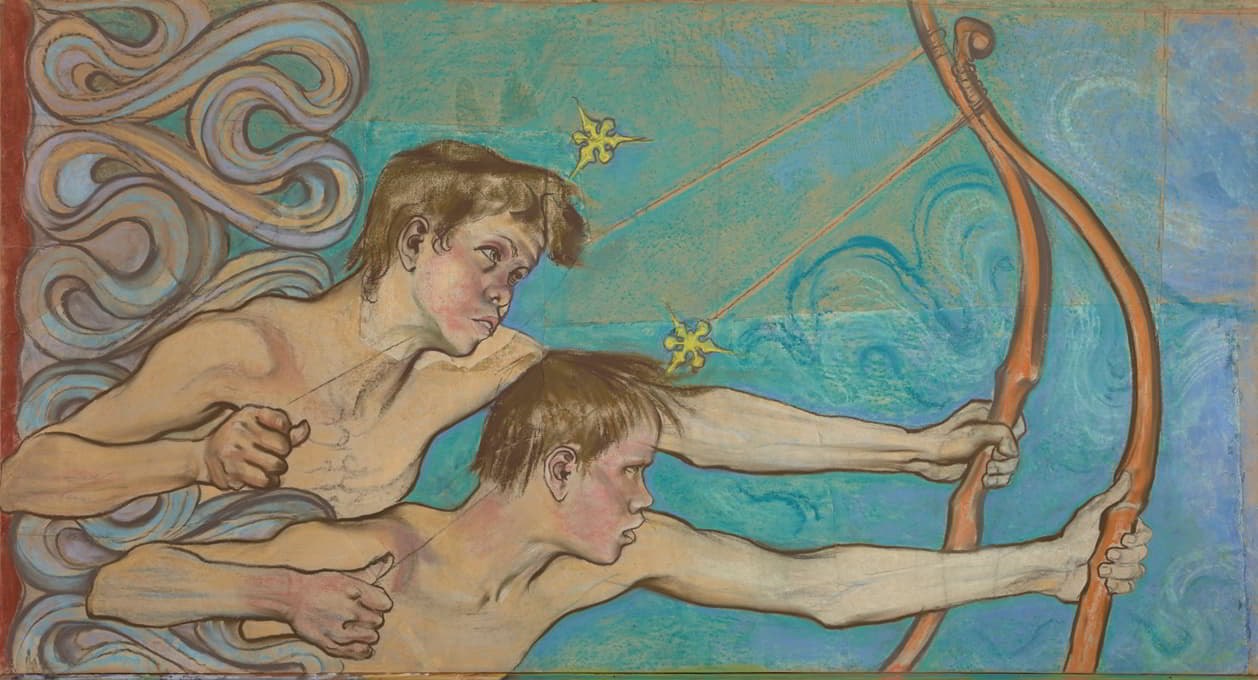 弓箭手 - 作品《堕落的天使》片段。克拉科夫方济会教堂绘画装饰设计