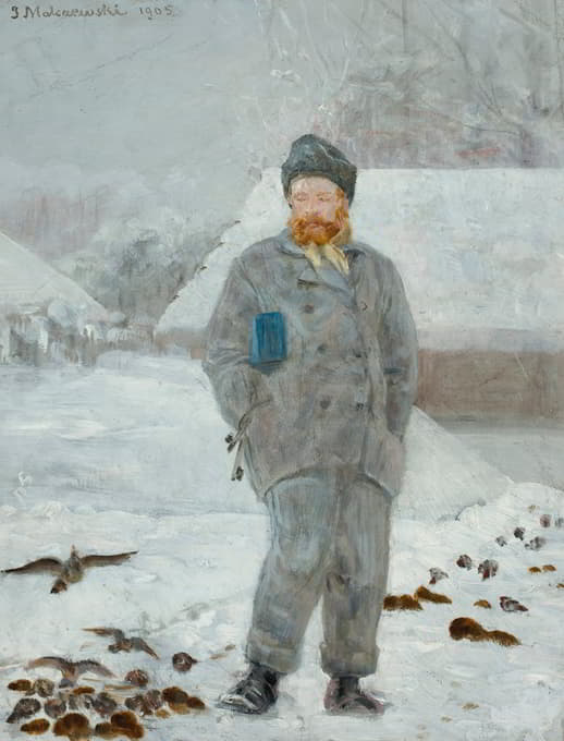 阿道夫·迪加西恩斯基与鸟类的肖像