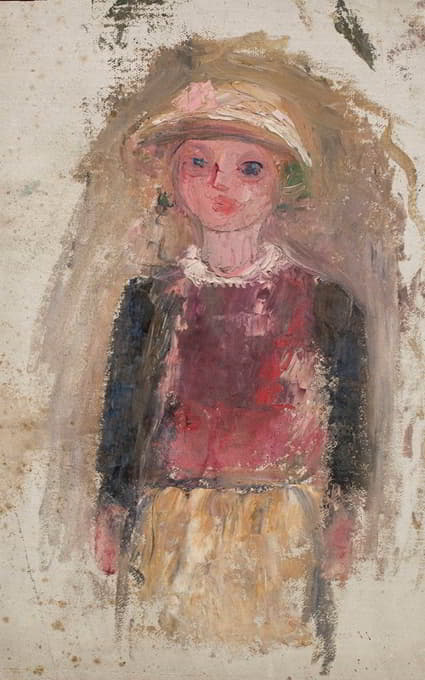 Tadeusz Makowski - Little girl in a red waistcoat
