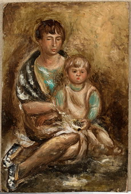 妻子和女儿的画像