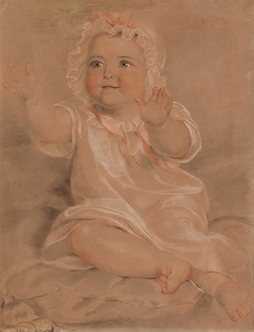 Georg Decker - Bildnis eines Wickelkindes mit ausgestreckten Ärmchen
