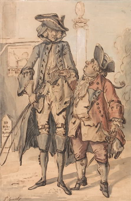 Paul Sandby - Caricature of George Bubb Dodington and Sir Thomas Robinson