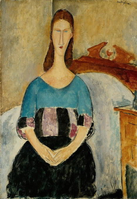 珍妮·赫布特恩的肖像，坐着