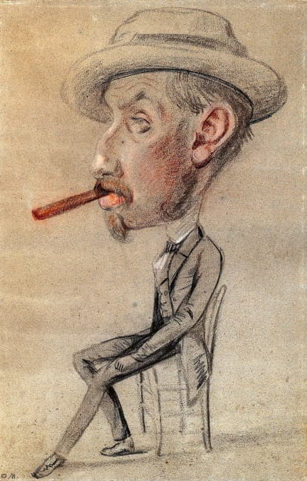 一个拿着大雪茄的男人的漫画
