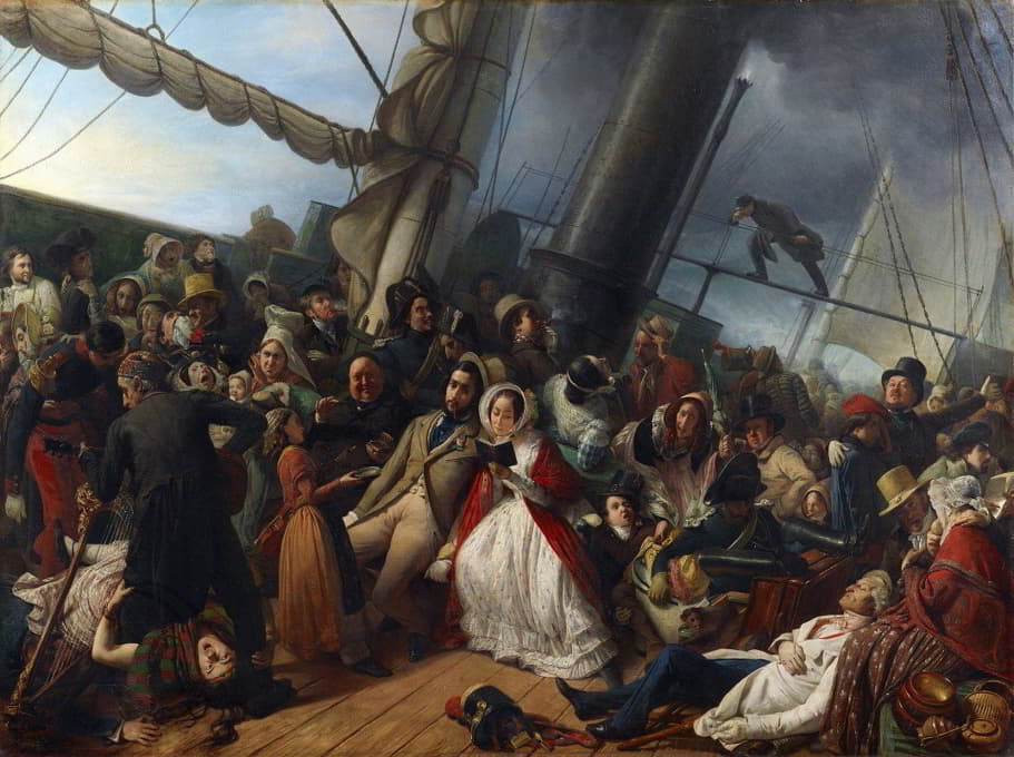 François–Auguste Biard - Seasickness at the Ball, on Board an English Corvette