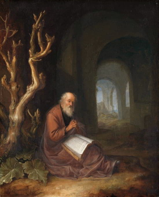 Jan Adriaensz van Staveren - A Hermit Praying in a Ruin