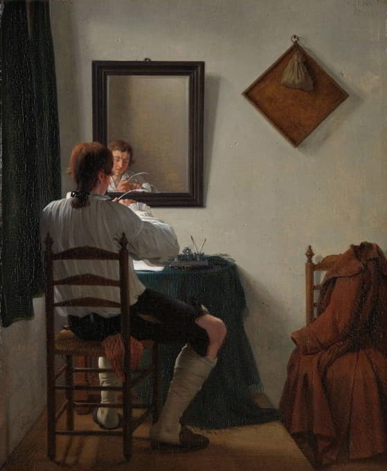 Jan Ekels the Younger - A Writer Trimming his Pen